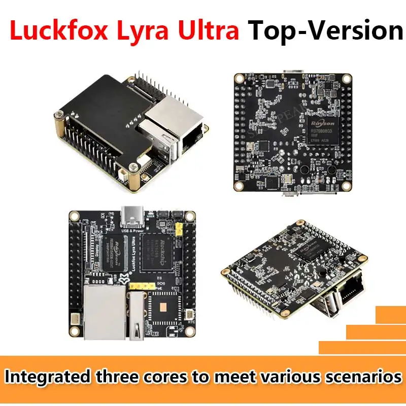 Luckfox Top-Version Luckfox Lyra Ultra RK3506B OnBoard EMMC-8GB Mic Option WiFi6 /PoE With Audio and Display Port