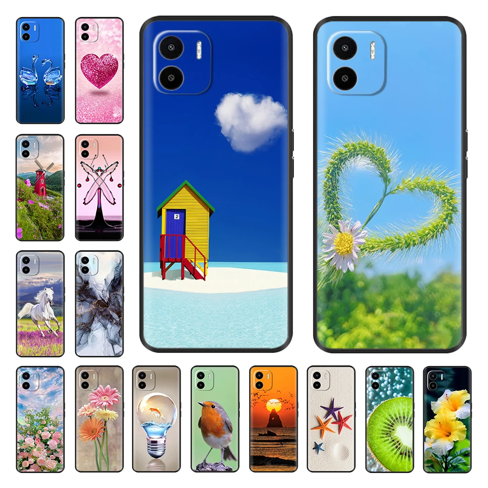 Per Xiaomi Redmi A2 Plus Custodia Redmi A2 + Heart Love Mrable Soft Phone Cover Per Fundas Xiomi Redmi A2 + A2 Plus Matte Candy Bumper