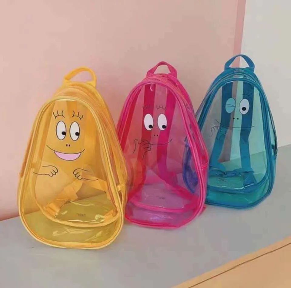 

2024 Kids School Backpack PVC Transparent Backpacks Child Cartoon Bags Girls Boys Outdoor Street Photography Accessories