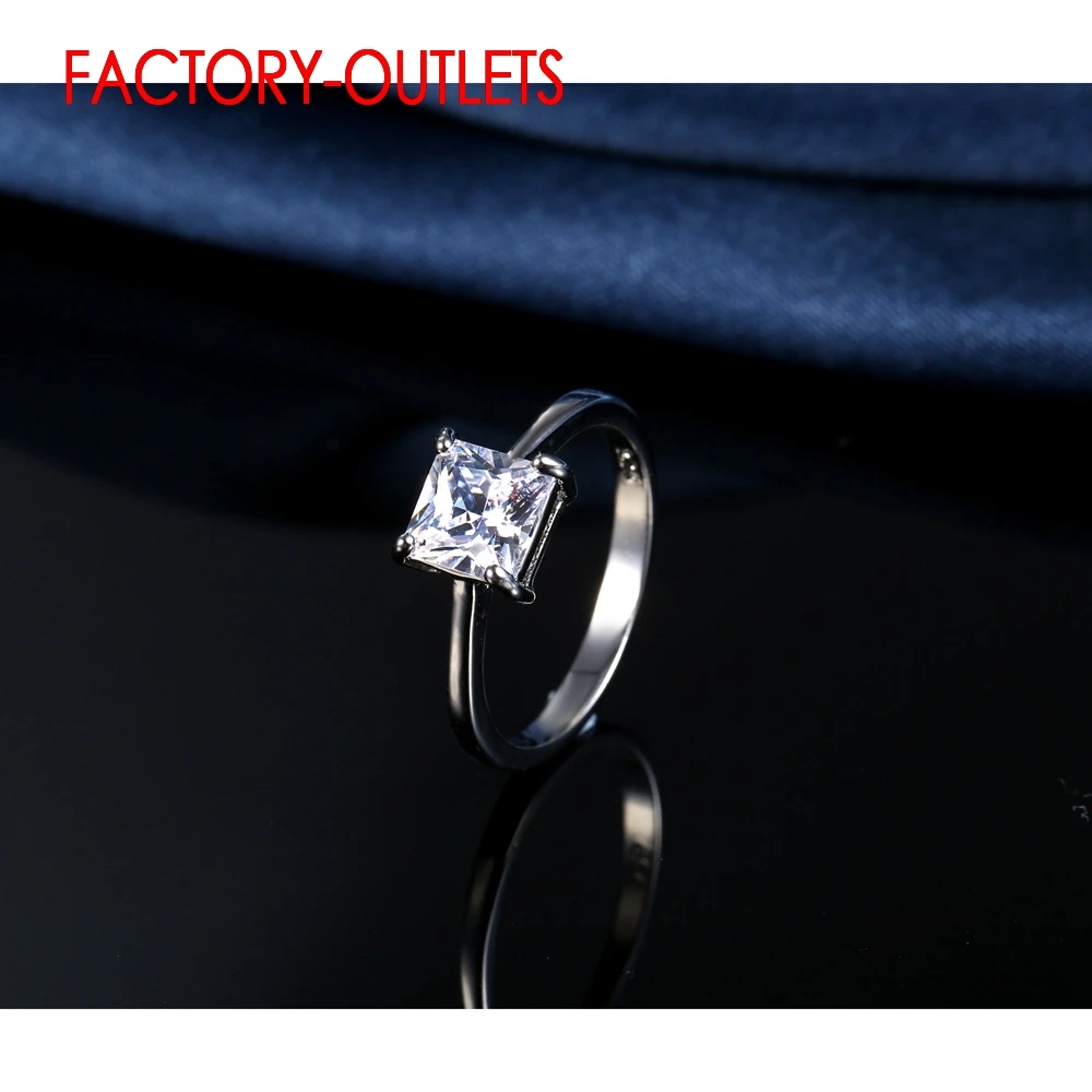 925 Silver Needle Bridal Ring Fashion Jewelry Square Cubic Zirconia Prong Setting Gift For Women Girls Engagement Anniversary wedding rings womens ring ring jewelry cubic zircon ring