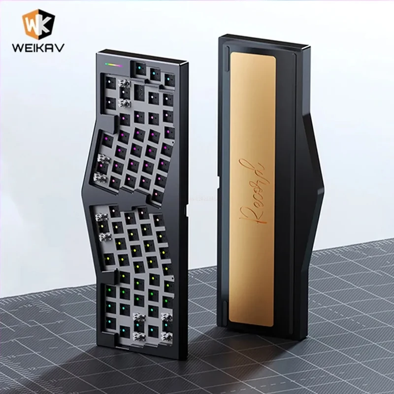 

Механическая клавиатура WEIKAV с записью, алюминиевые комплекты, горячая замена, Игровая клавиатура Alice Dynamic RGB с эргономичной поддержкой Win Mac Office