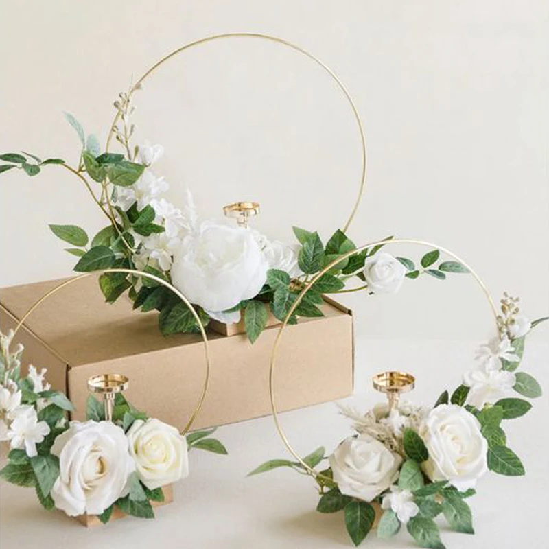 Gold Floral Hoop Stand 2