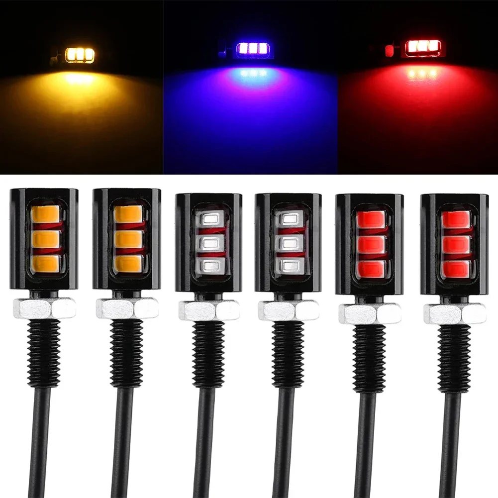 Replacement License Plate Light Lamp Bulbs 3LED Accessories Aluminum Car Yellow/Red/Blue Energy Saving 2pcs