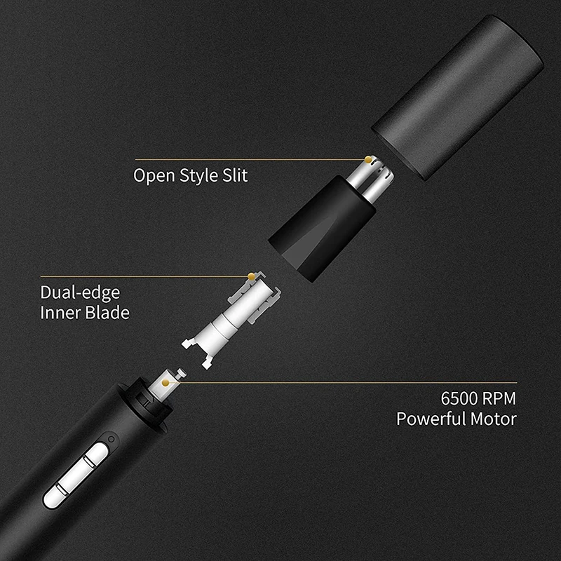 Electric Nose Ear Hair Trimmer for Men Painless Rechargeable Sideburns Eyebrows Beard 3 in 1 Hair Clipper Shaver