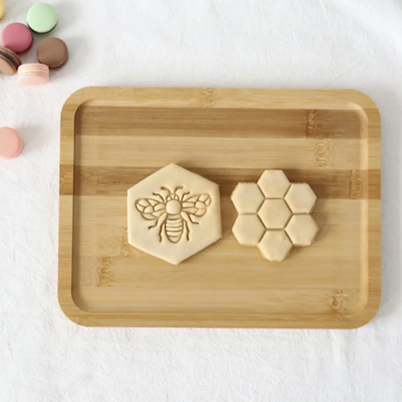 Cookie Cutter Bee Honeycomb 3D Cartoon Animal Biscuit Embosser