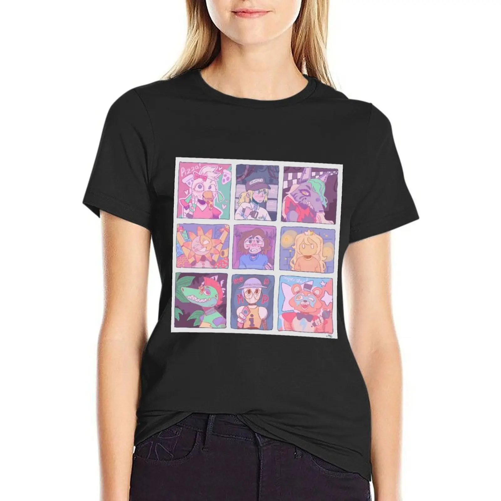 Security Breach Collage T-Shirt Aesthetic clothing cute tops Short sleeve tee white t-shirt dress for Women sexy
