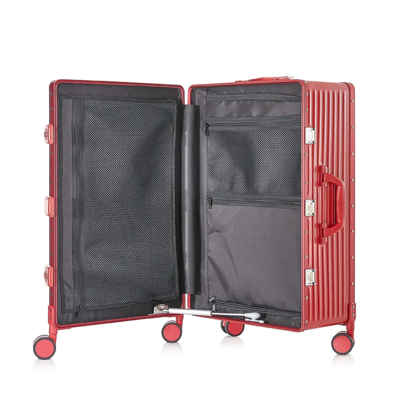 Exported Aluminum Frame Luggage Mute Universal Wheel Trolley Case  Boarding Bag Large capacity luggage travel suitcases