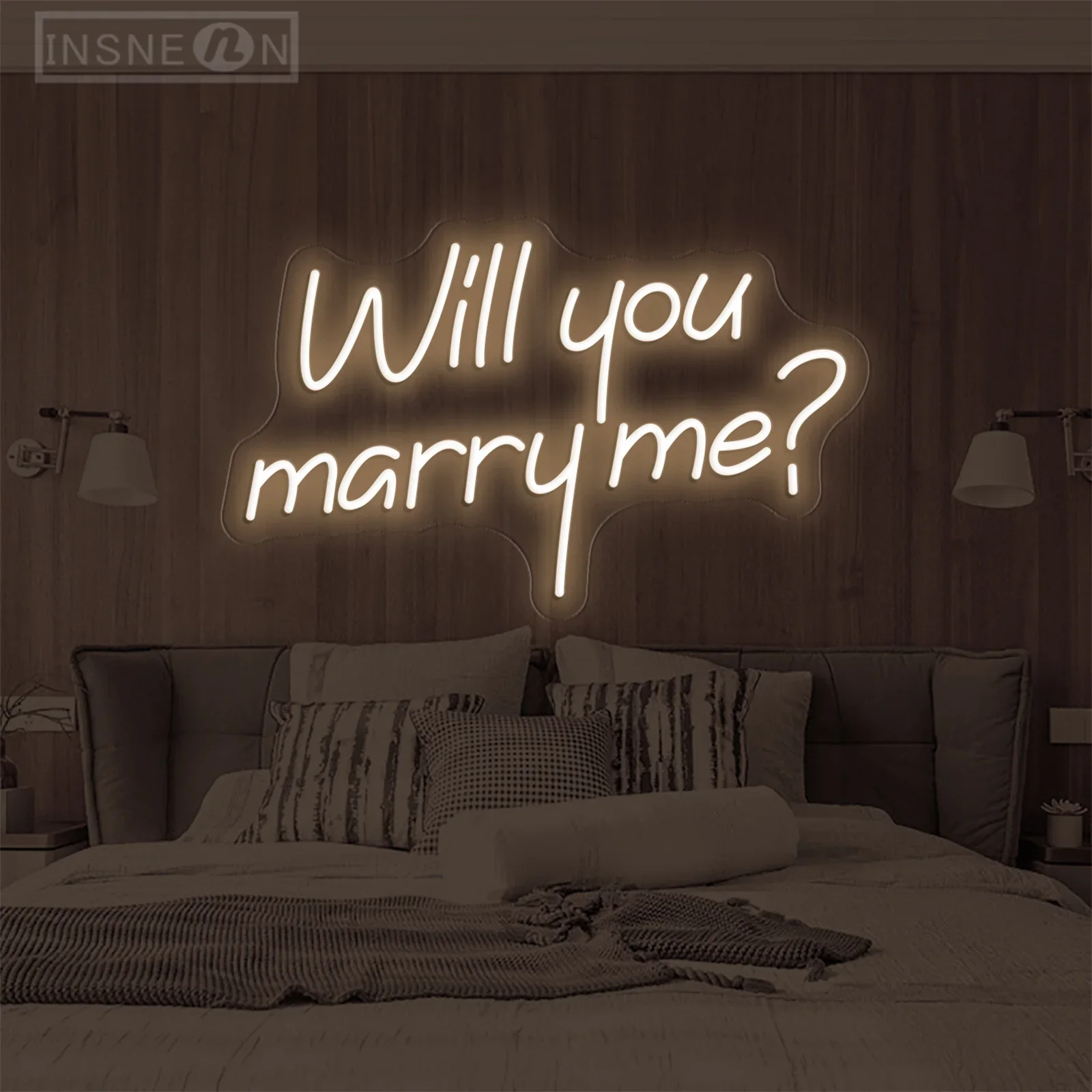 

Will You Marry Me Neon Sign Light Mariage Wedding Decoration Room Wall Aesthetic Decor LED Neon Lamp Bedroom USB 5V Neon Sign