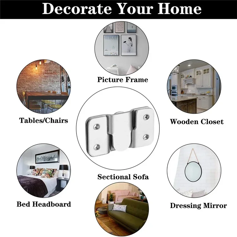 Furniture Connector 10pcs Flush Mount Bracket Interlock Hanging Buckle Wall Picture Frame Hanger Display Photo Frames Hooks