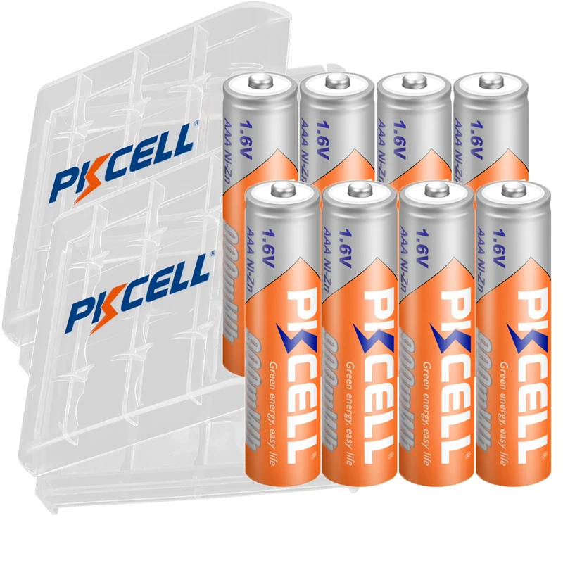 PKCELL 900mWh AAA Rechargeable Batteries and Charger Set