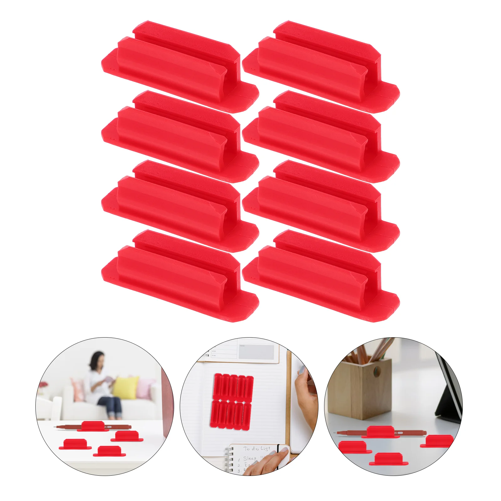 

10 Pcs Pen Holder Set Desk Markers Clamps Holders Clips Accessories for Silicone Fixing Adhesive Pencil Rest Securing Small