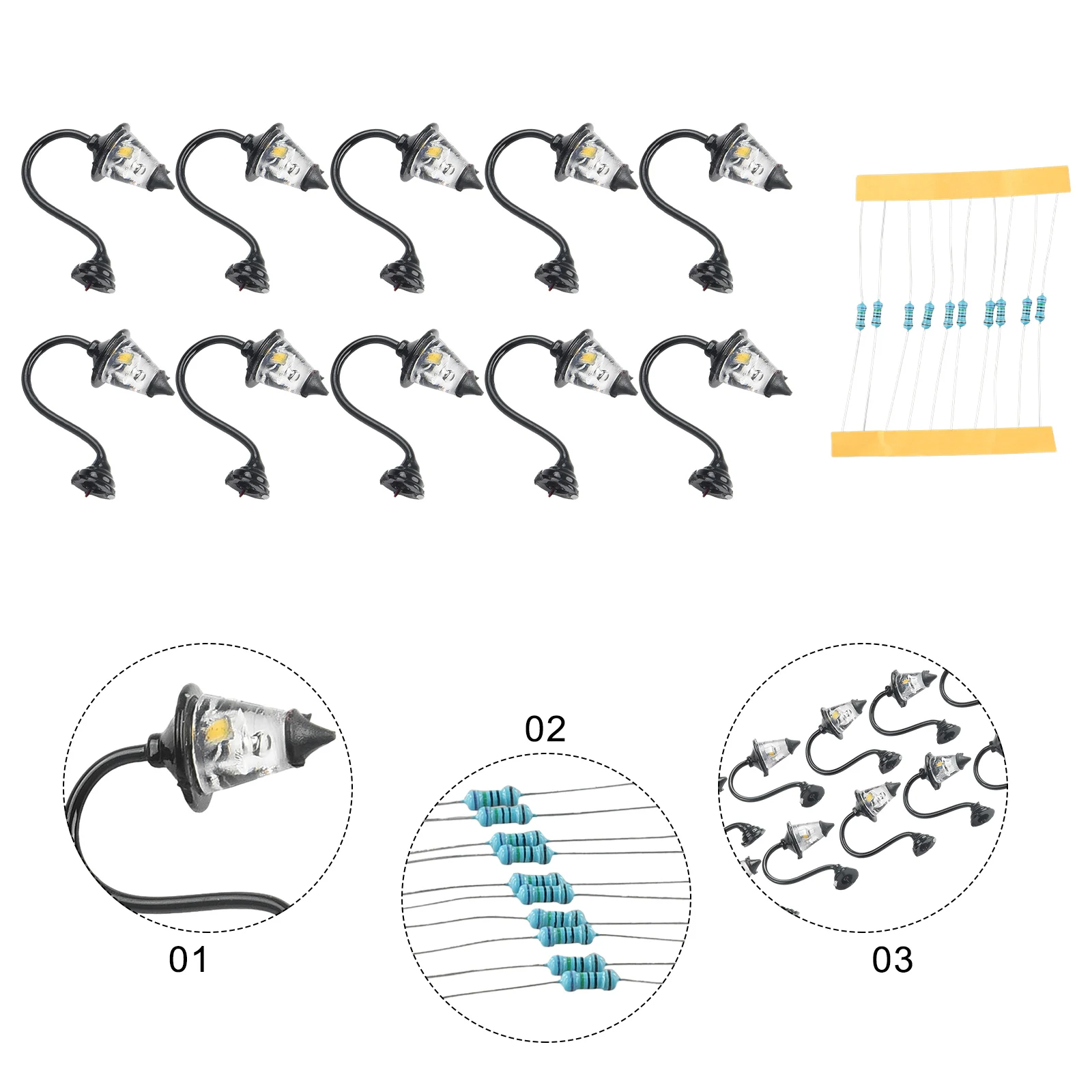10 Lights 1:87 H0 Landscape Scale Wall Lamp Outdoor Street 1 Lamp Suitable For Model Train Architectural Decoration Oil Sha