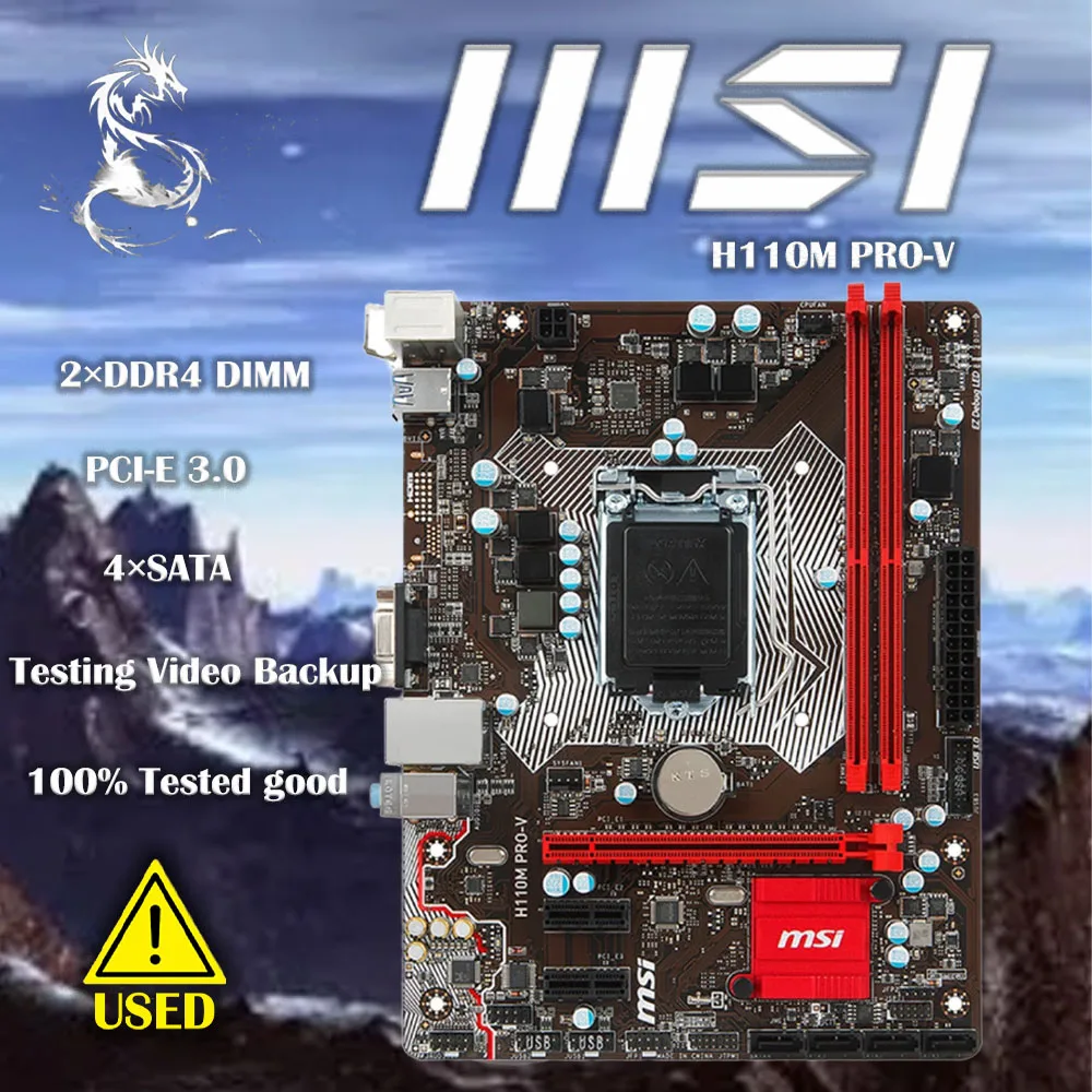 Scheda Madre Msi H110M Pro-V Usata Lga1151/Ddr4/M-Atx