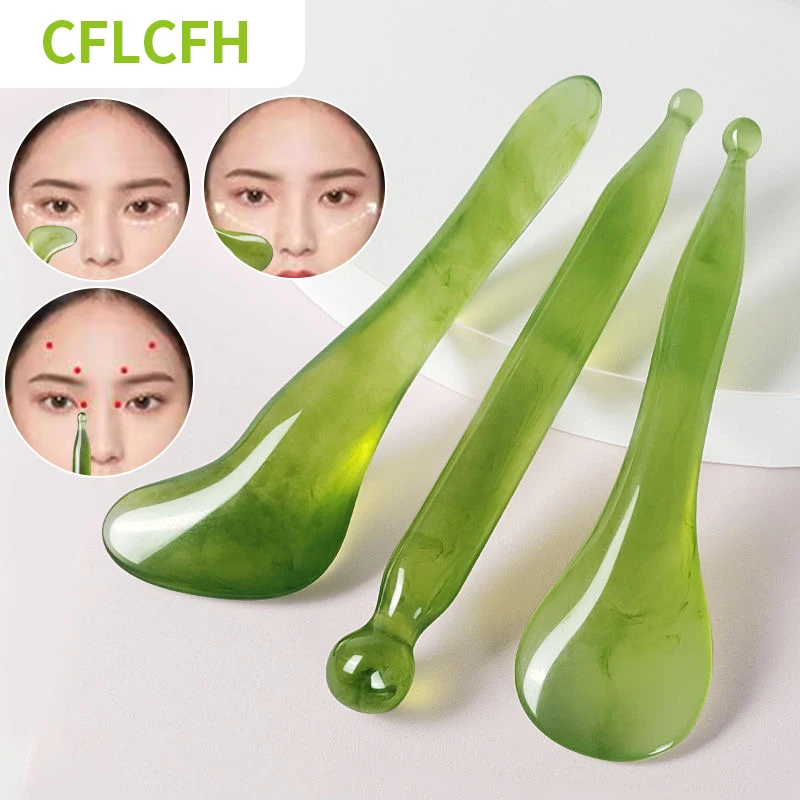 Gua Sha Face Massager Jade Stone Guasha Tool Facial Lift Scraping Acupoint Massage Board Beauty Resin Stick Visage Eye Body Care facial massager gua sha board massage tool