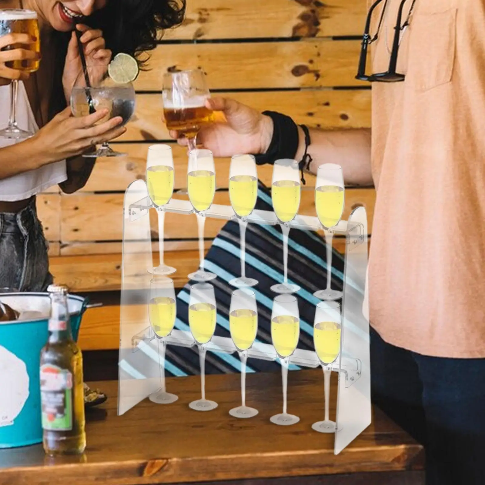 

Champagne Glass Holder Stand Stemware Display Rack for Countertop Modern Champagne Stand for Birthday Bridal Shower Wedding Bar