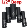 Heavy Duty 1/2" Inch Drive Deep Impact Sockets - Metric Air Pneumatic Socket Wrench Head - Sizes Range from 10mm to 38mm 1