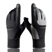 Men's Cycling Gloves Motorcyclist Autumn Winter Fleece Warm Touch Screen Bicycle Gloves Men Outdoor Sports Biker Driving Gloves 2