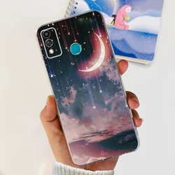 Floral Marble Transparent Silicone Soft Back Cover for Phone - Honor 9X Lite (Case-c69)
