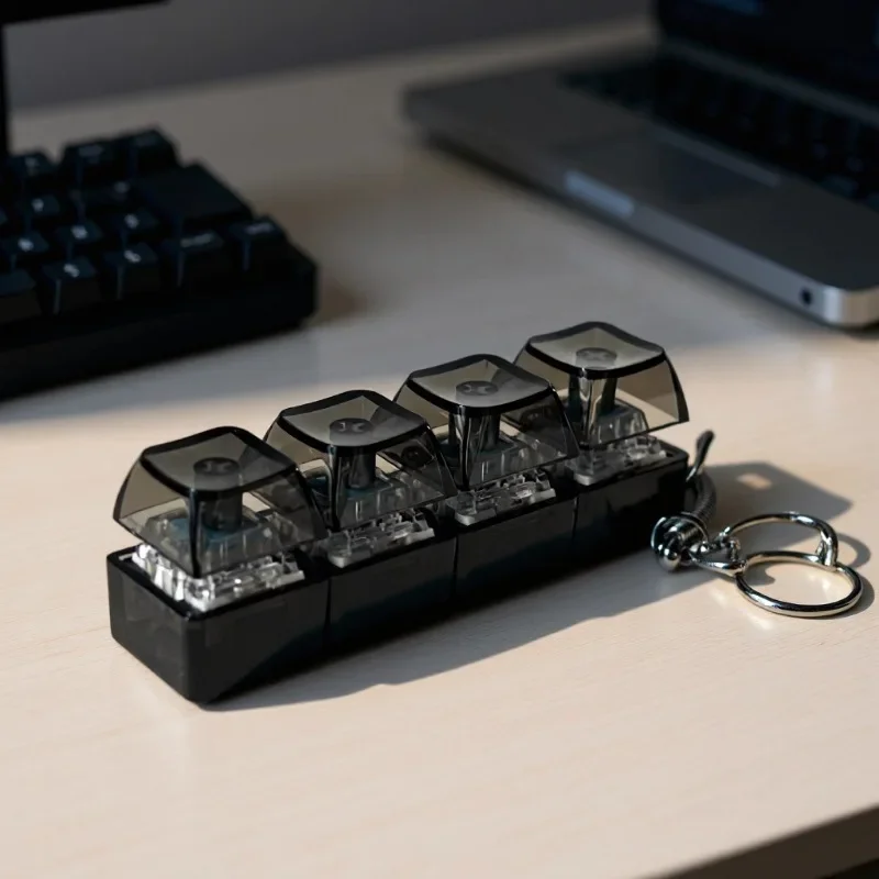Stress-Relief LED Keychain Light & Portable Office Toy Accessory