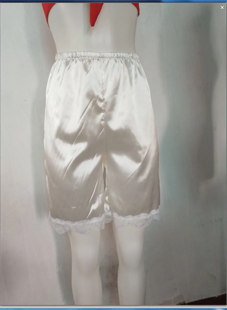 Women Midi Home Pyjamas Bottoms Summer Casual Soft Solid Lace Half Slip Shorts Sleepwear Satin Slik Lounge Shorts Homewear Pants