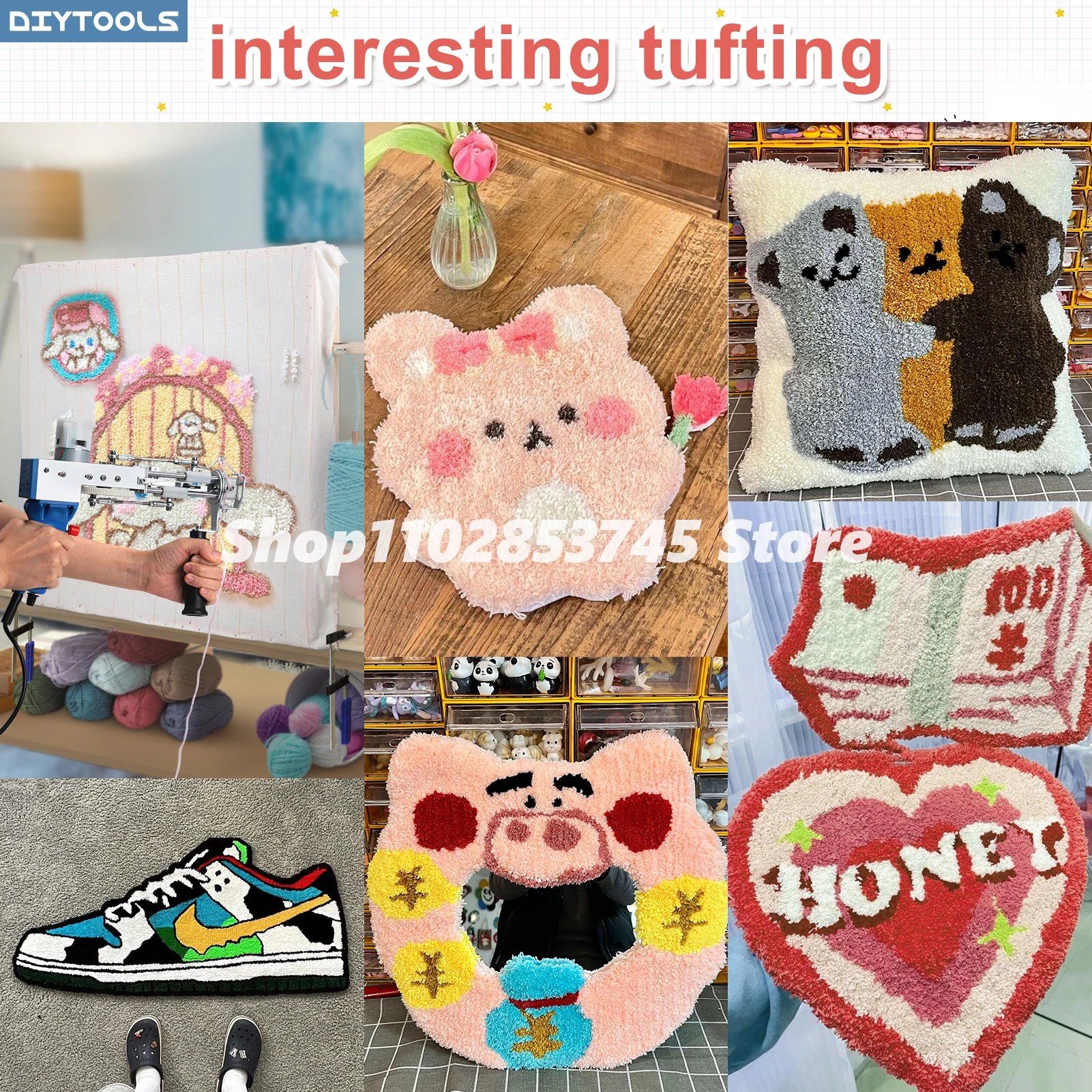 タフティングフレーム大型カーペット製造ラグパンチニードルガンで使用