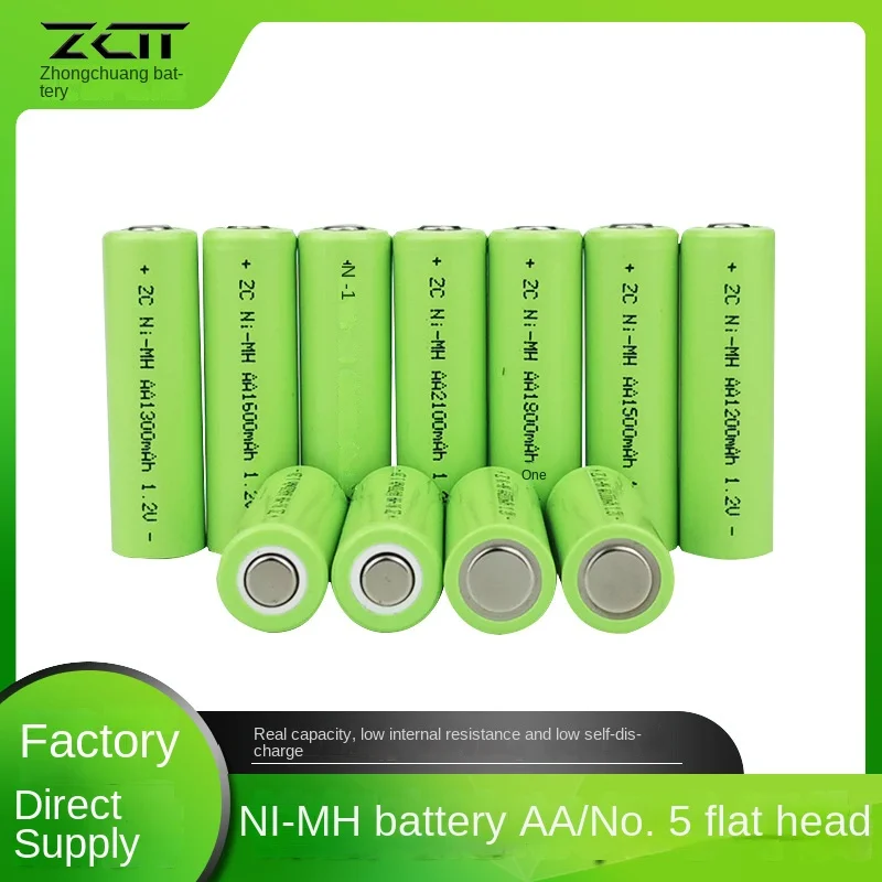 

Long-lasting 2000mAh NiMH AA5 Flat Top Batteries Combo Pack for Electric Shavers and Solar Lights