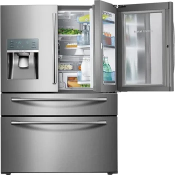 

Новый 4-дверный холодильник 28 Cu Ft с сенсорным экраном из нержавеющей стали