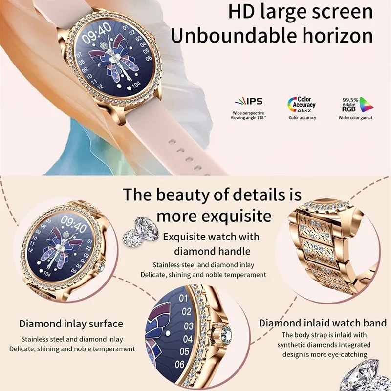 2024   ȭ Ʈ ġ, 1.32 ġ AMOLED 360x360 HD ũ,  ƮϽ  Ʈġ ̾Ƹ , ο м