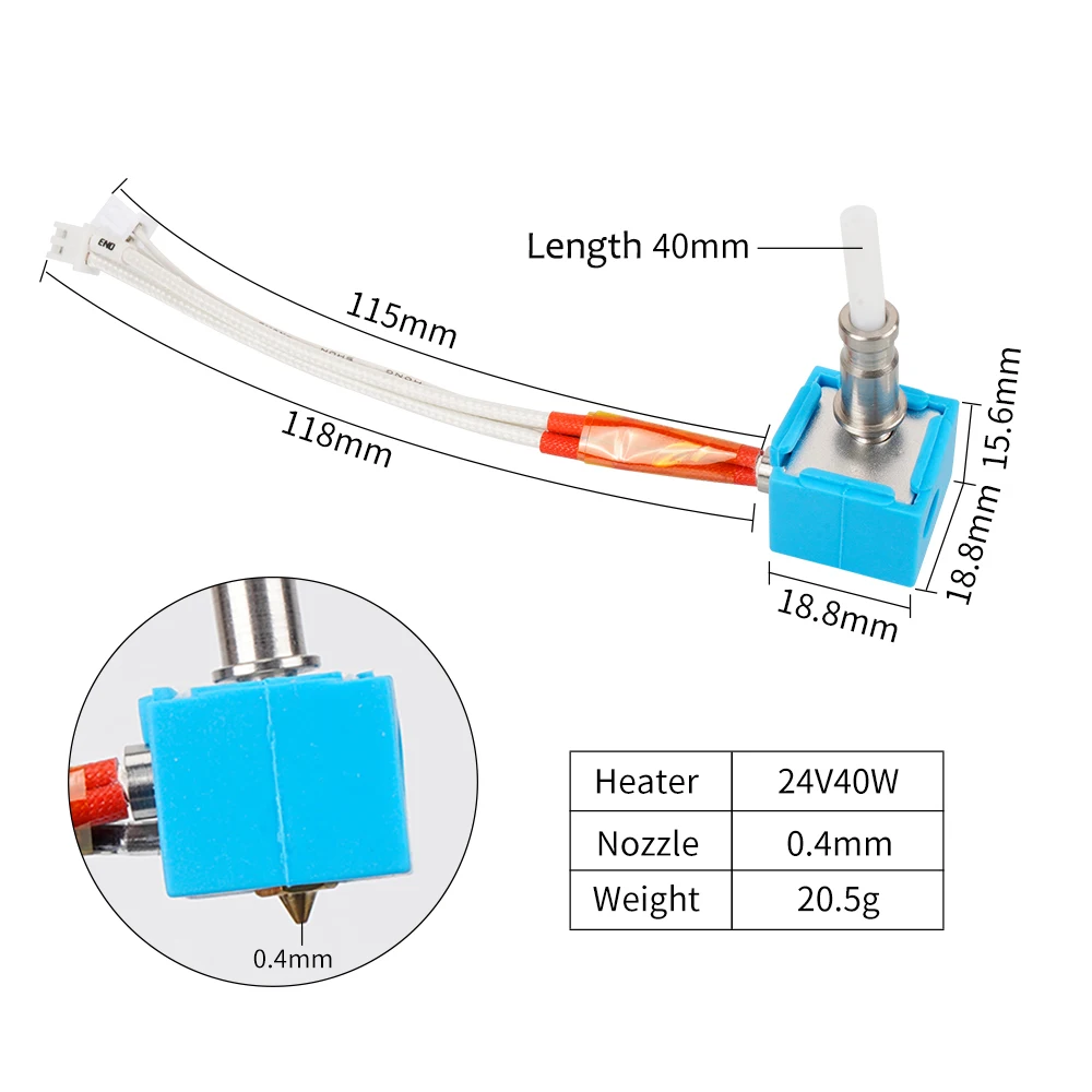 Kobra Hotend Cabeça de Impressão Peças de Impressora 3d Cartucho Quente Aquecedor para Anycubic Kobra go Kobra Max Plus J-cabeça Hotend 24v 40w - Imagem 3