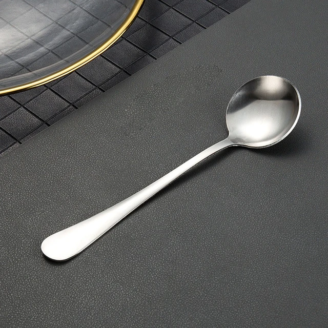 Simple Stainless Steel Titanium Plated Rice Spoon, Color:Silver Black en  2023