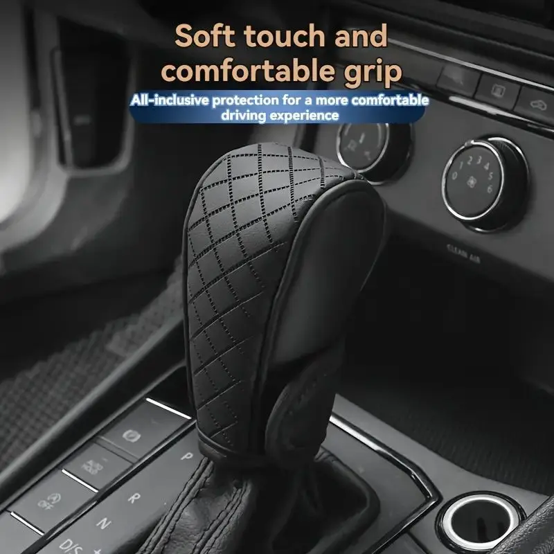 1pc Car Gear Shift Knob Cover Universal PU Leather Non-Slip Auto Parts Protective Driving Control Cover Car Shift Handle Cover 1pc Car Gear Shift Knob Cover Universal PU Leather Non-Slip Auto Parts Protective Driving Control Cover Car Shift Handle Cover