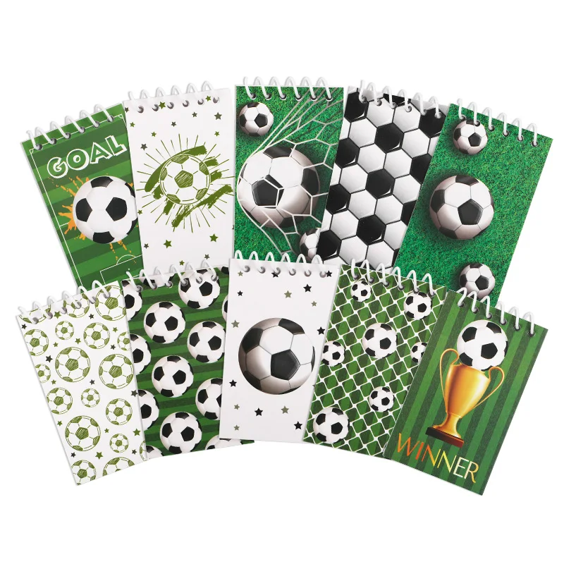 10 Stück Fußball-Spiral-Notizbücher, Mini-Notizblock für Kinder, Sport, Geburtstag, Partygeschenke, Piñata-Füller, Weihnachtsgeschenkzubehör – Detail 8