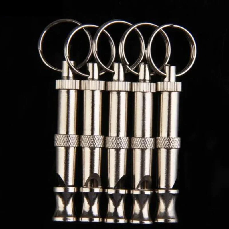 Two-tone Adjustable Pet Dogs Whistle Anti Bark Ultrasonic Sound Dogs Training Flute Interactive Cat Training Toys Keychain dog whistle