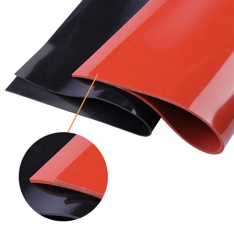 Silicone rubber sheet Thickness 0.1 0.2 0.3 0.5mm thin board High  Temperature Chemical Resistance Black Square Rubber Mat Plate