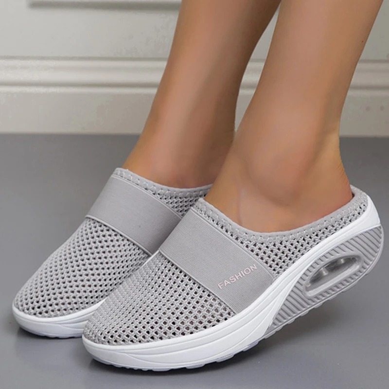 Mesh Shoes Women Sneakers Wedge Slip-On Outdoor Platform Sneakers Female Slides Ladies Shoes  Sandals Walking Slippers