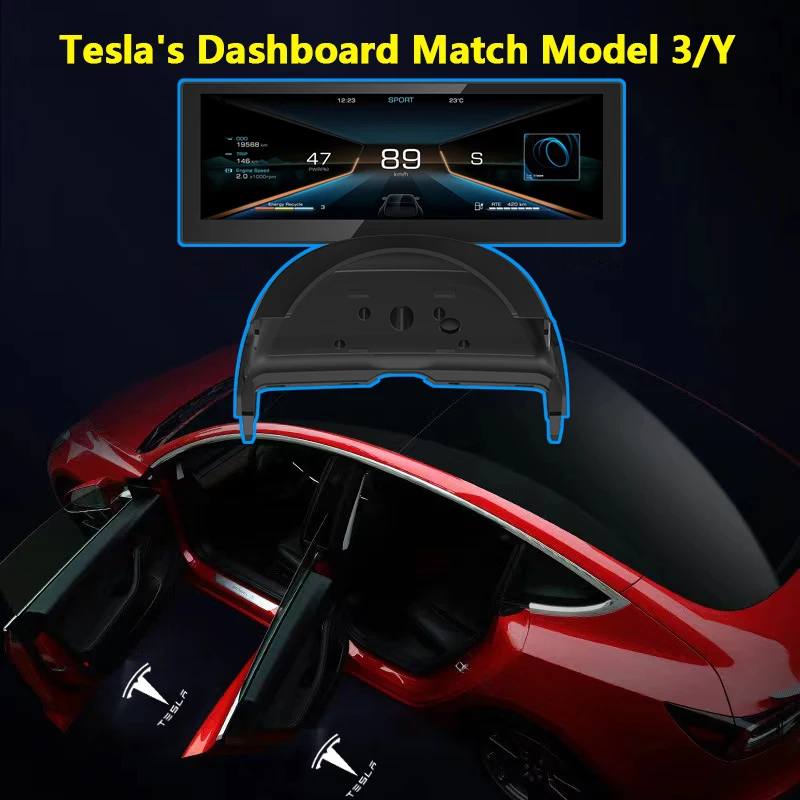 Hud Tesla Model 3 Y Dashboard Cluster Instrument 8 Inch Ips Display Lcd Displayer Model Y Model