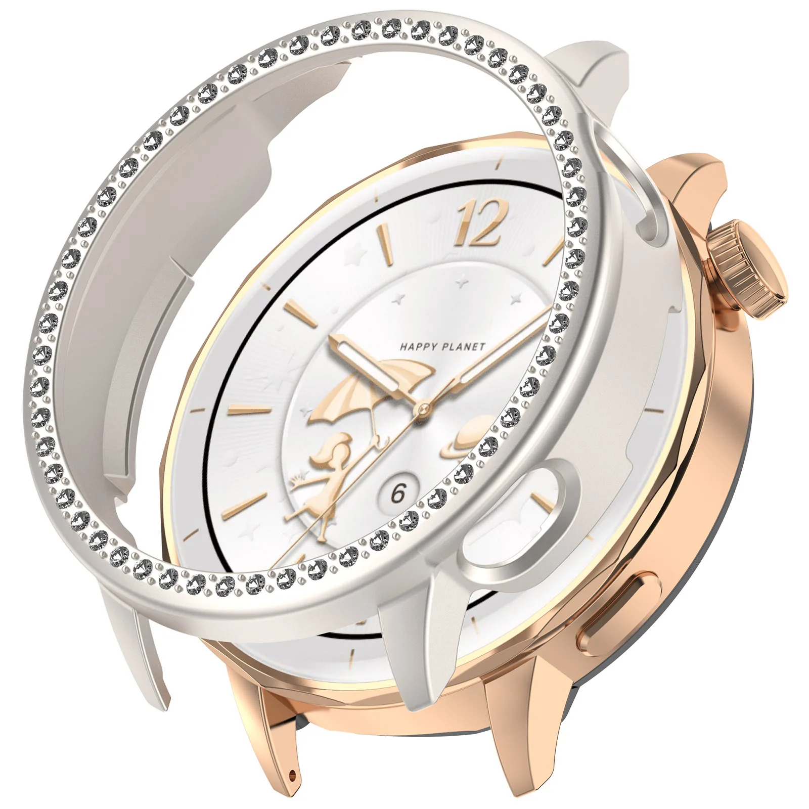 Crystal Screen Protector Casing for Smartwatches - Durable PC Hollow Shell