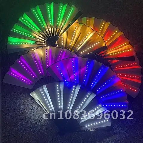 

Lights Fan Dancing LED Fan Night Show Fluorescent Bar Night Club Party Gifts Glow In The Dark Festival Accessories Glow Folding