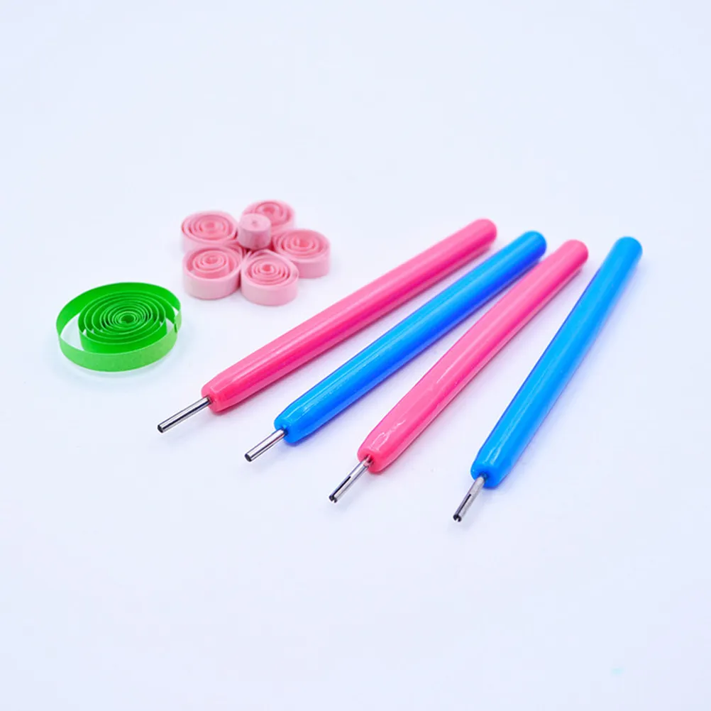 5Pcs 우아한 종이 퀼링 펜 세트 스테인레스 스틸 볼펜 펜촉 소프트 터치 고무 그립 DIY를 위한 오래 지속되는 내구성