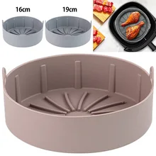 

Air Fryer Pot Silicone Pot Multifunctional Air Fryers Accessories Bread Fried Chicken Basket Baking Tray Non Stick Baking Bake