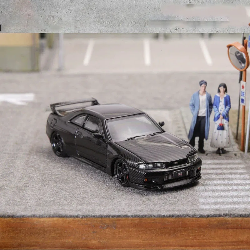 다이캐스트 오리지널 닛산 GTR 스카이라인 R33 BCNR33 시뮬레이션 합금 자동차 모델 정적 소장 장난감 선물 기념품, 1:64 체중계