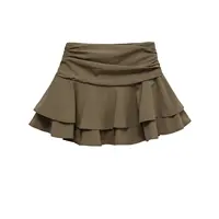 ETJ 2025  women's summer new sexy fashion hot girl style flouncy stacked decoration mid-waist short skirt pants - Image 3