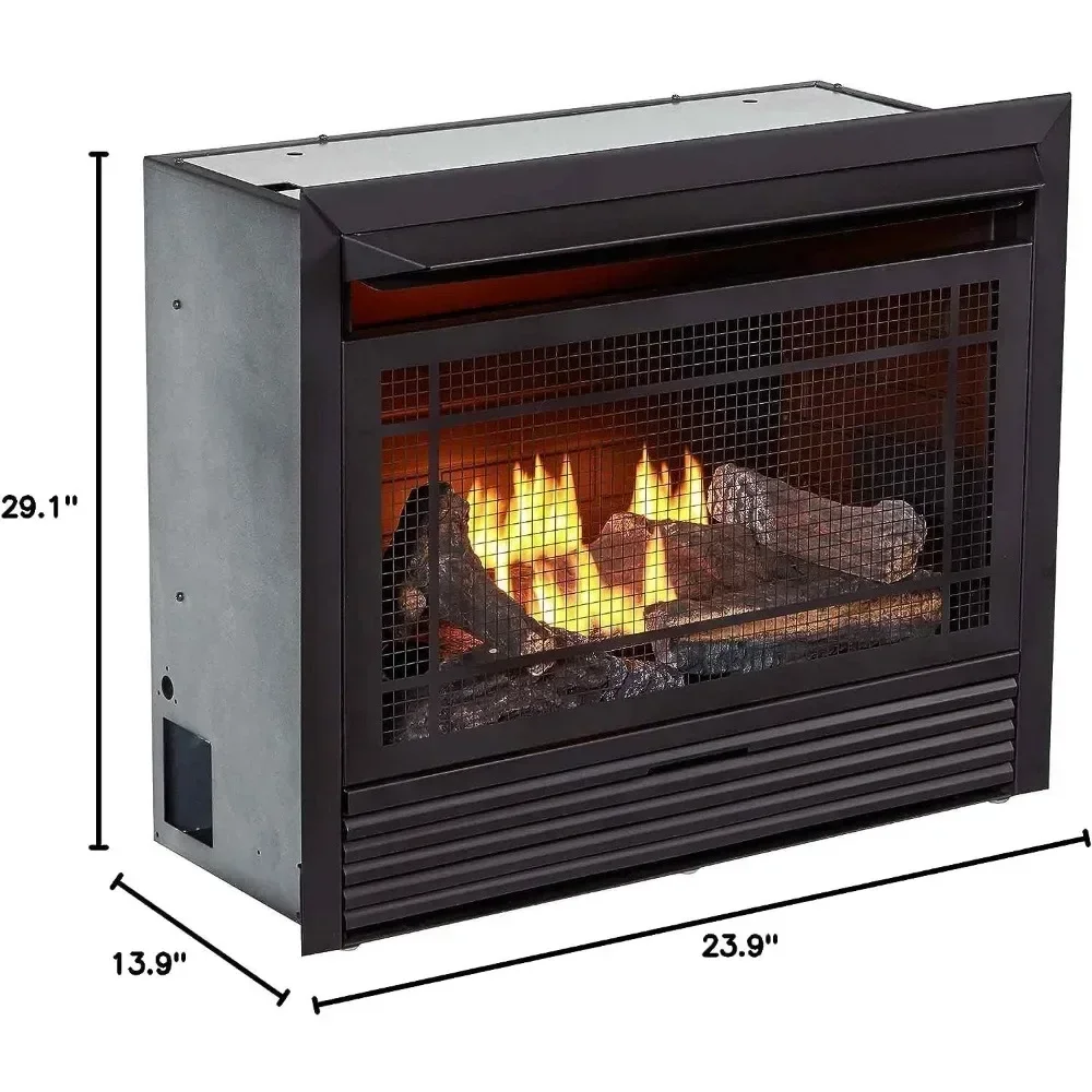 Dual Fuel Ventless Gas Fireplace Insert, Remote Control, 5 Fire Logs, Use with Natural Gas or Liquid Propane, 26000 BTU. 3