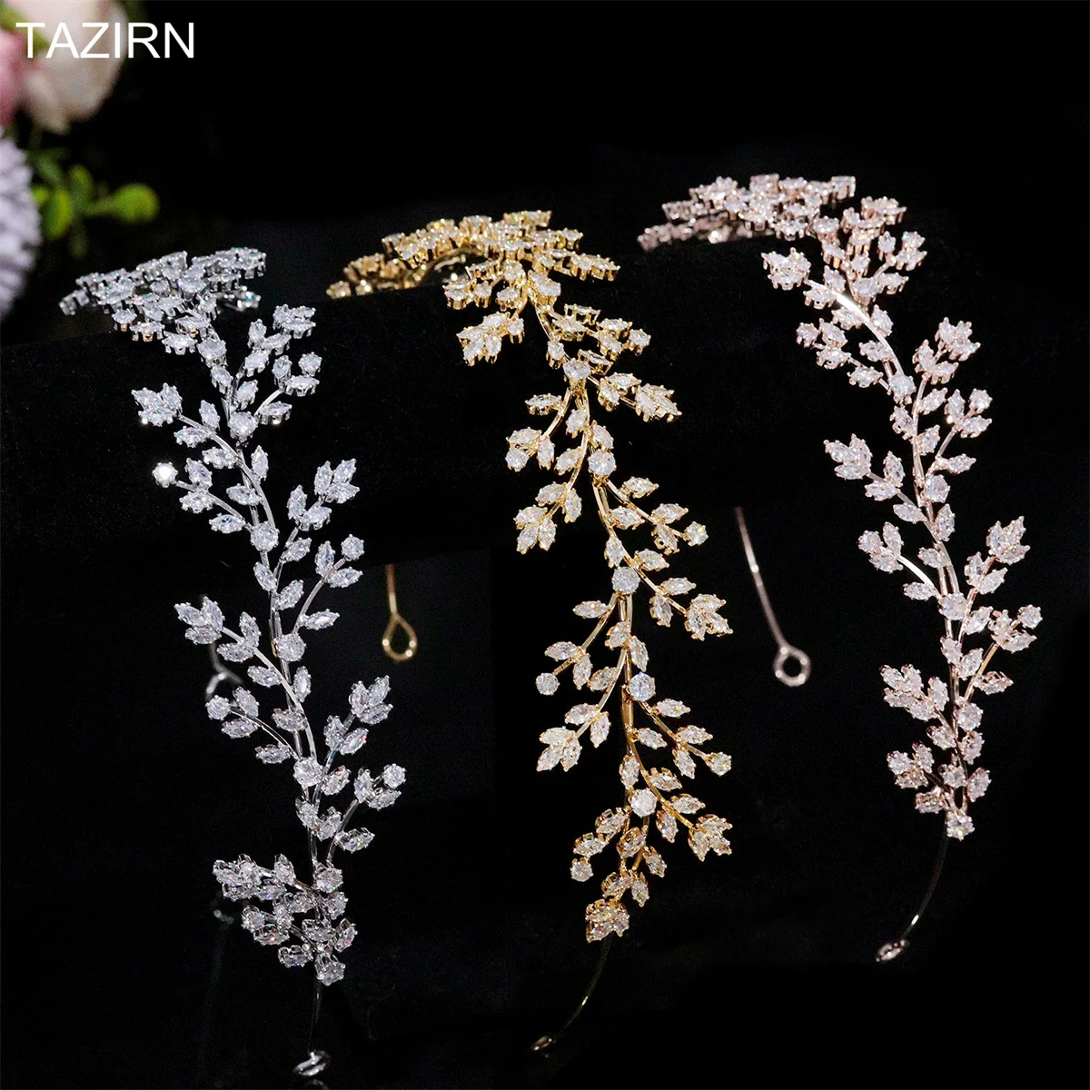 Diadema Boda Invitada Novia/Boda/baile Chapado En Rodio Cristal Claro,  Blanco Perlas De Diademas Novia, image size:1200x1200
