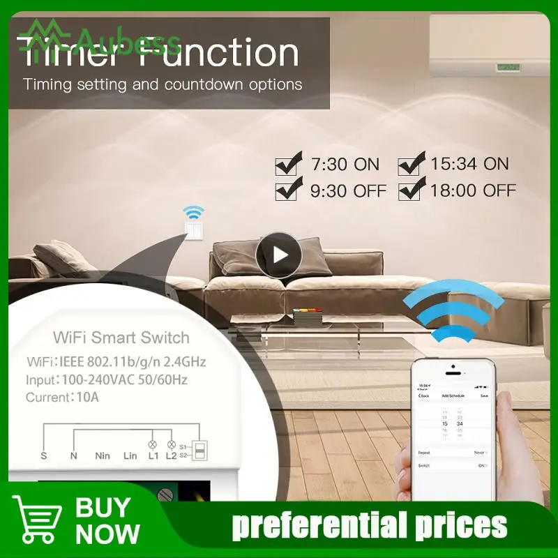 

Смарт-выключатель Tuya с поддержкой Wi-Fi и таймером