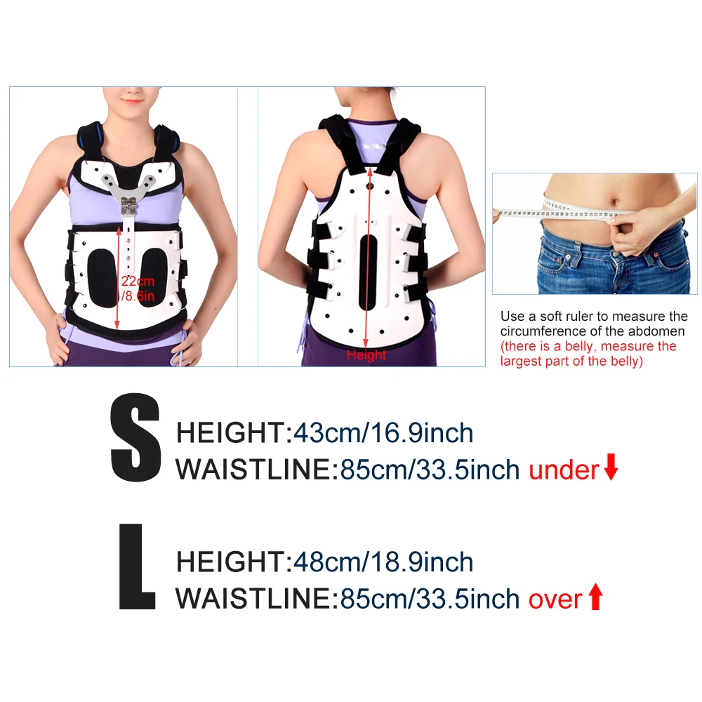 Thoracolumbar Fixed Spinal Braces Adjustable Thoracolumbar Fixed Orthosis for Back Pain Injury Recovery Mild Scoliosis Hunchback
