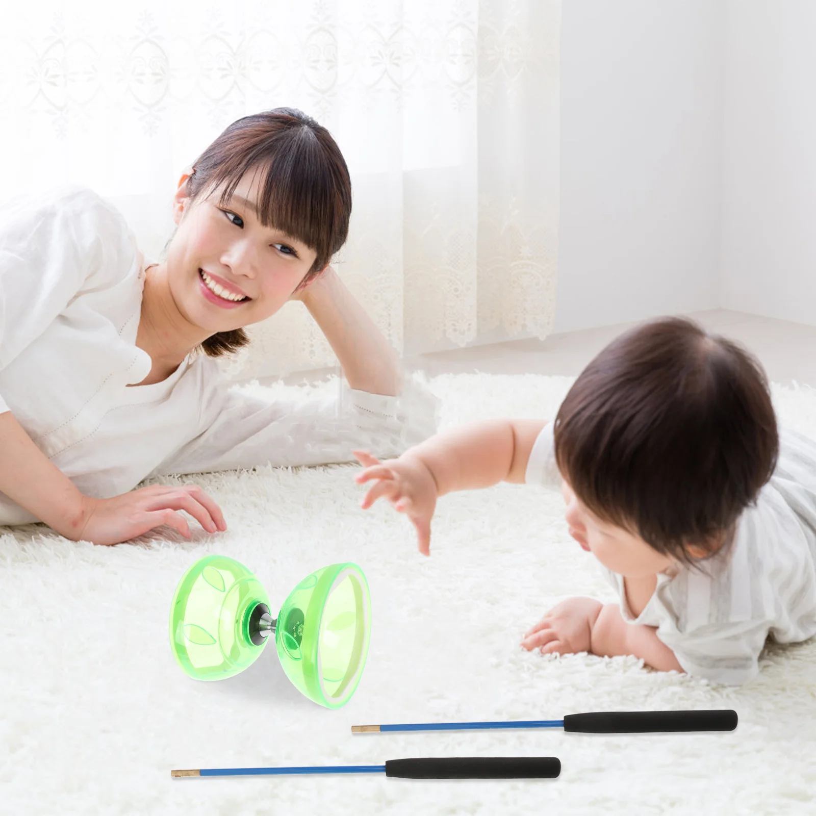 Diabolo Toy Triple Wow Bouncy Child Toddler Toys Baby Chinese Yo-yo for Kids Major