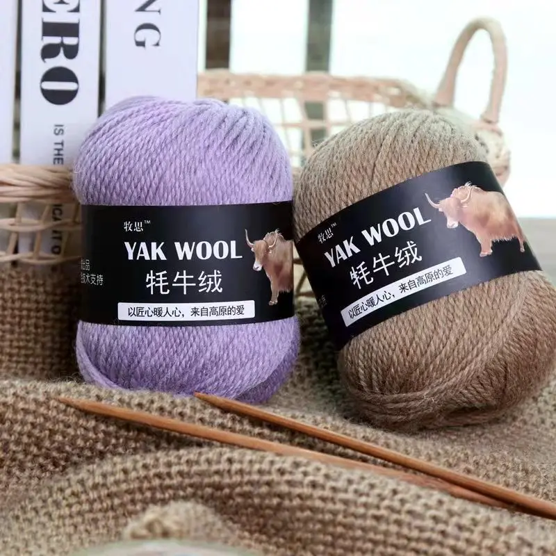 100g/roll Yak Cashmere Wool Cotton Yarn Knitting Cashmere Arm Cotton Blended Crochet Yarn Knitting Sweater Scarf Chunky Yarn 3