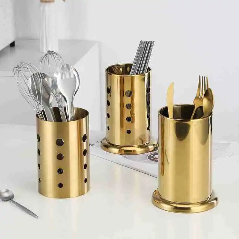 

Stainless Steel Kitchen Utensils Chopsticks Tube Soup Ladle Colander Set Gold Cooking Tool Set Egg Stirrer Kitchenware Set