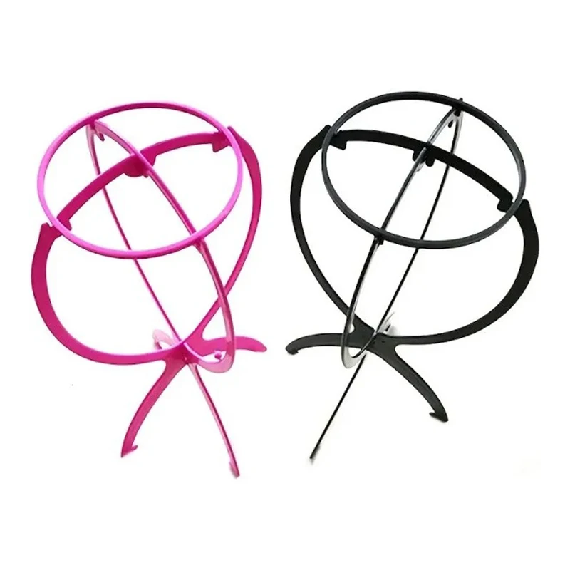 Wig Stand Holder 1 Piece Folding Plastic Adjustable Portable Barbershop Fashion Model Display for Wigs